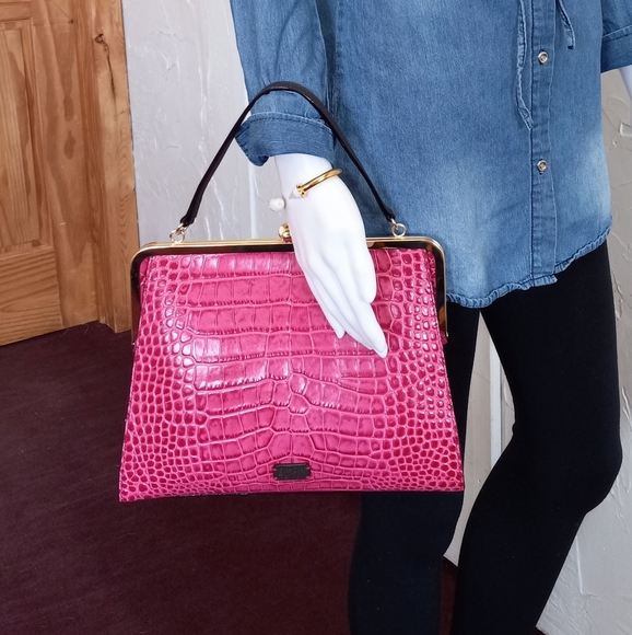 Frances Valentine Jackie Frame Bag, Embossed leather in Pink - Picture 16 of 16